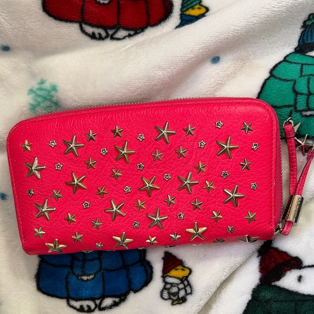 Jimmy Choo Pink Star-Studded Women's Wallet